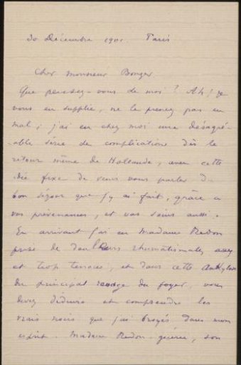 Letter to Andries Bonger