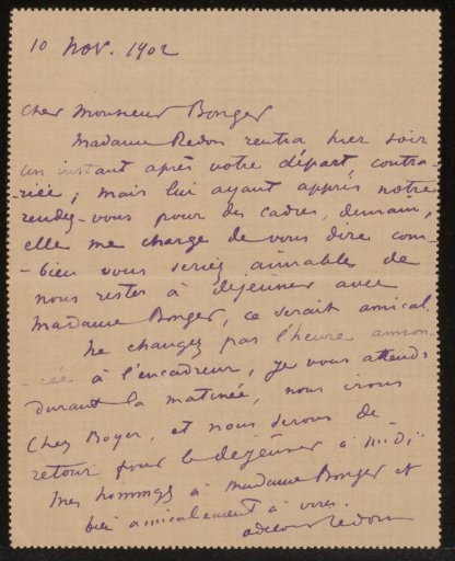 Letter to Andries Bonger