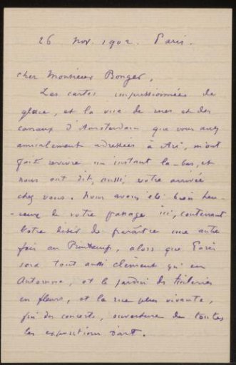 Letter to Andries Bonger
