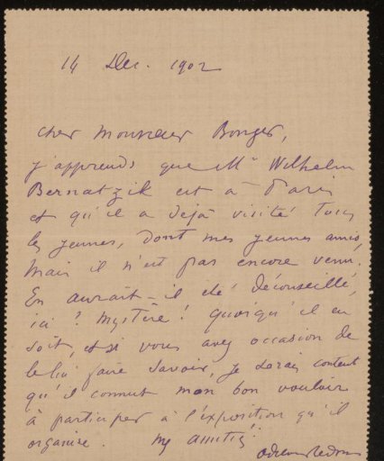 Letter to Andries Bonger