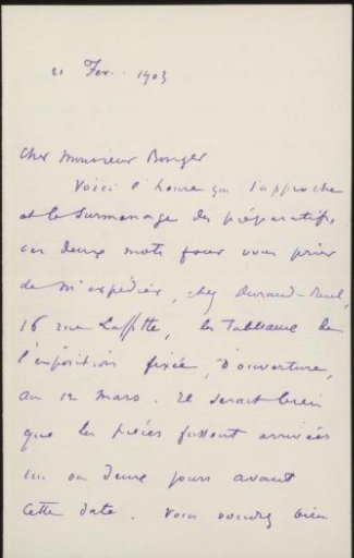 Letter to Andries Bonger