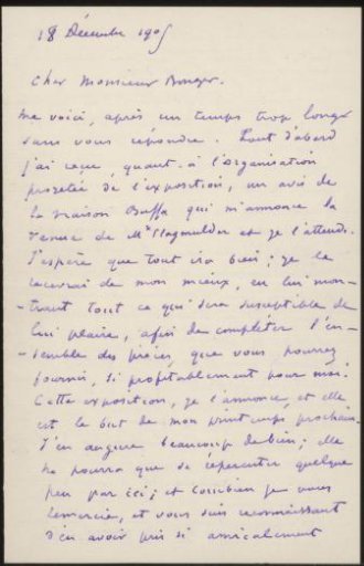 Letter to Andries Bonger