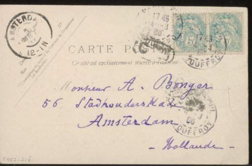 Postcard to Andries Bonger