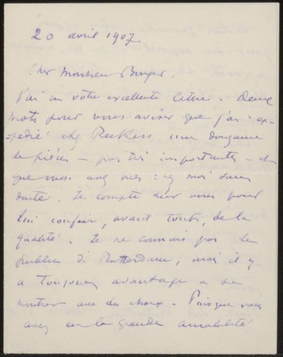Letter to Andries Bonger