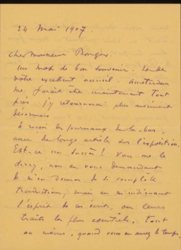 Letter to Andries Bonger
