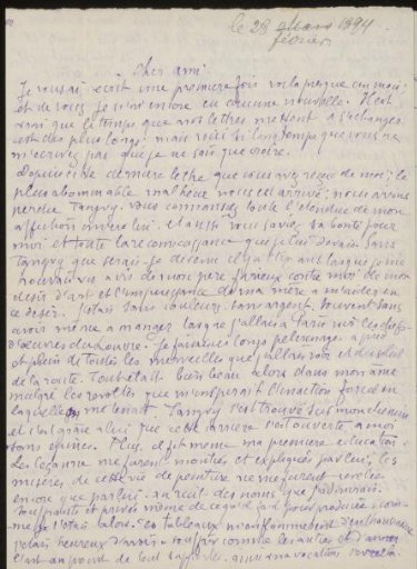Letter to Andries Bonger