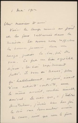 Letter to Andries Bonger