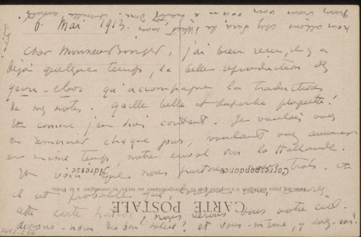 Postcard to Andries Bonger