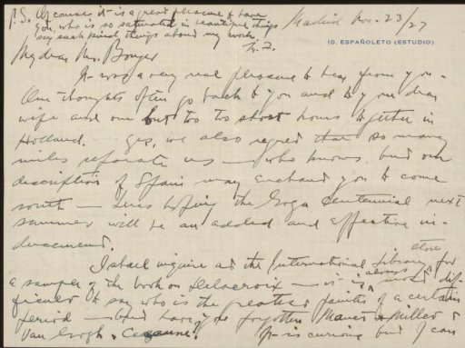 Letter to Andries Bonger