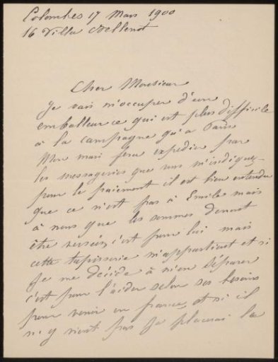 Letter to Andries Bonger