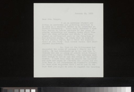 Letter to Françoise W.M. Bonger