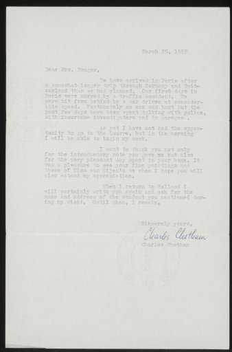 Letter to Françoise W.M. Bonger
