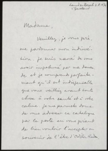 Letter to Françoise W.M. Bonger