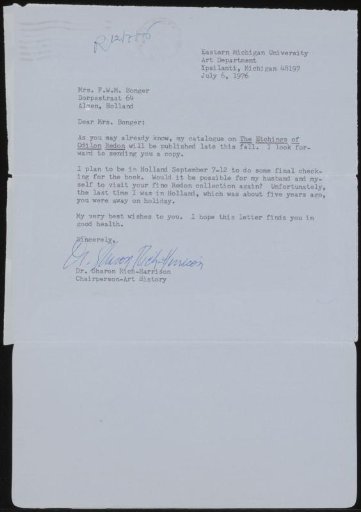 Letter to Françoise W.M. Bonger
