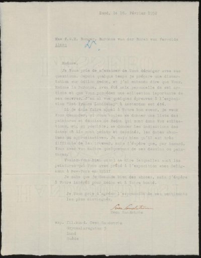 Letter to Françoise W.M. Bonger