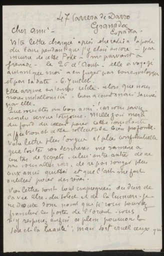 Letter to Andries Bonger