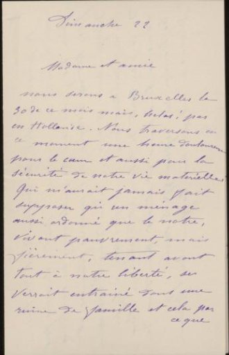 Letter to Anne Marie Louise van der Linden