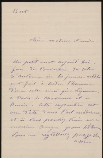 Letter to Anne Marie Louise van der Linden