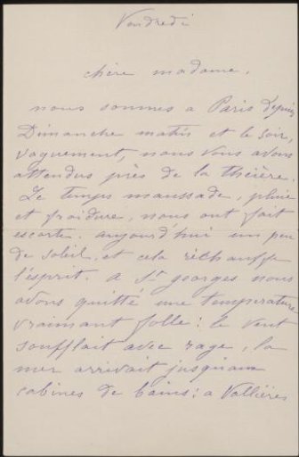 Letter to Anne Marie Louise van der Linden