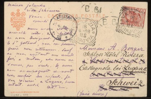 Postcard to Andries Bonger and Anne Marie Louise van der Linden