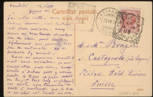 Postcard to Andries Bonger and Anne Marie Louise van der Linden