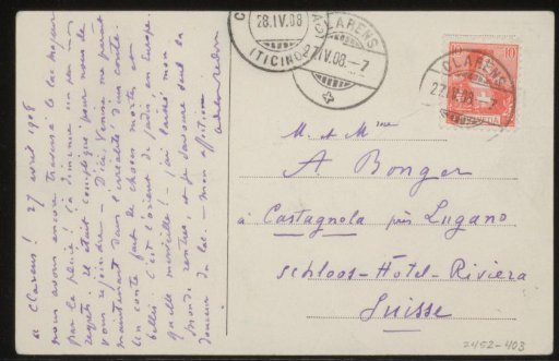 Postcard to Andries Bonger and Anne Marie Louise van der Linden