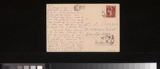 Postcard to Andries Bonger