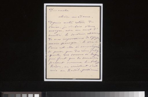 Letter to Anne Marie Louise van der Linden