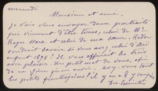 Letter to Andries Bonger