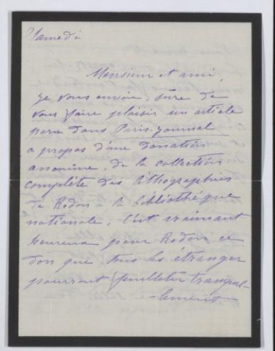 Letter to Andries Bonger