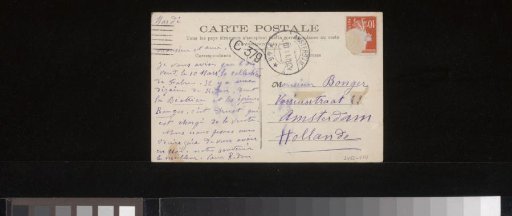 Postcard to Andries Bonger