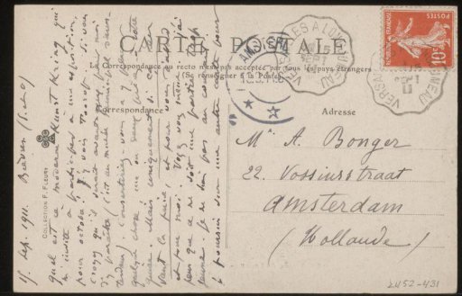 Postcard to Andries Bonger
