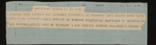 Telegram to Odilon Redon