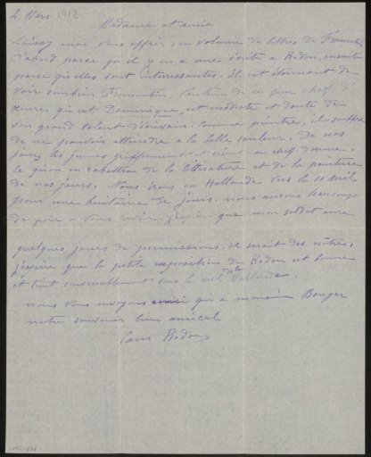 Letter to Anne Marie Louise van der Linden