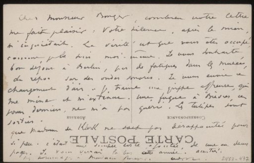 Postcard to Andries Bonger