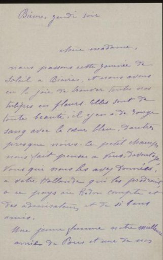 Letter to Anne Marie Louise van der Linden