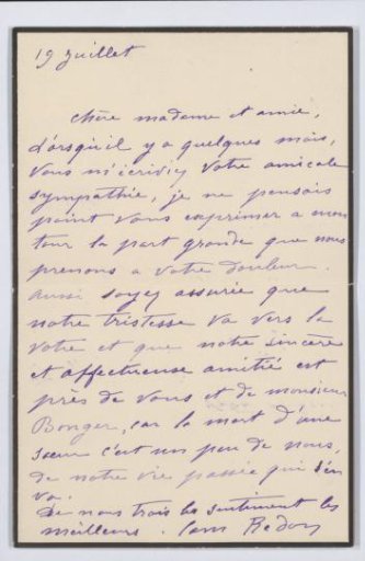 Letter addressed to Anne Marie Louise van der Linden