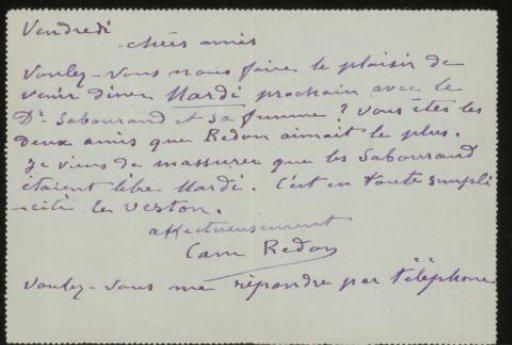 Letter to Andries Bonger and Anne Marie Louise van der Linden