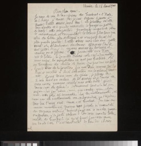 Letter to Andries Bonger
