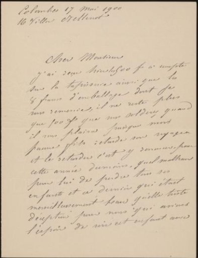 Letter to Andries Bonger
