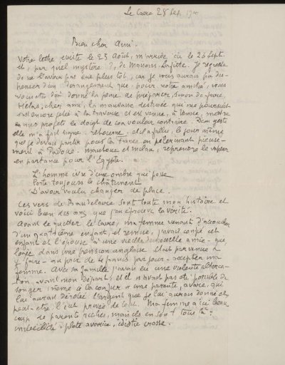 Letter to Andries Bonger
