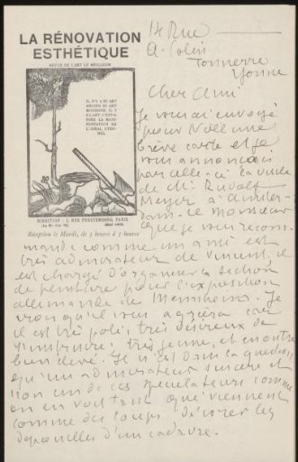 Letter to Andries Bonger
