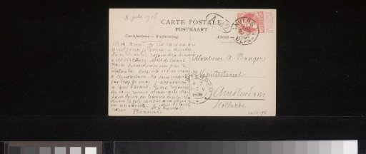 Postcard to Andries Bonger