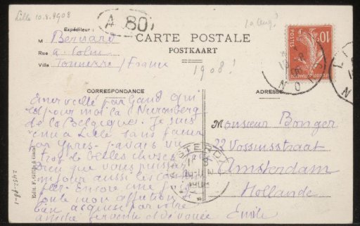 Postcard to Andries Bonger