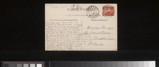 Picture postcard to Andries Bonger