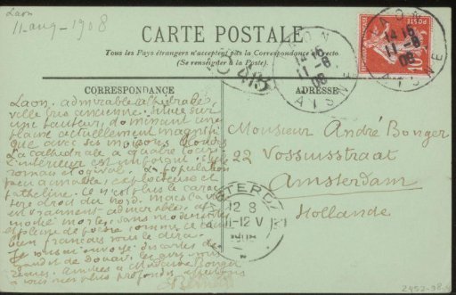 Postcard to Andries Bonger