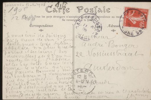 Postcard to Andries Bonger