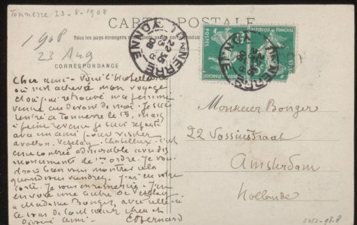 Picture postcard to Andries Bonger