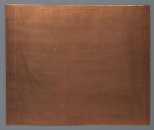 Copper plate with a map of Westvoorne or Goedereede