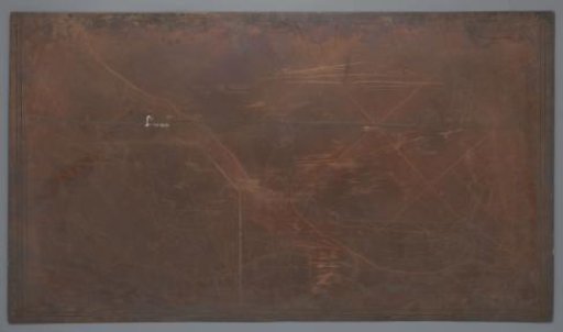 Copper plate with a map of the drainage of the Haarlemmermeerpolder